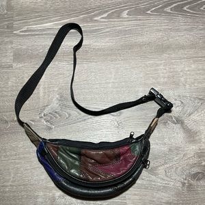 Vintage 90's Leather Patchwork Fanny Pack